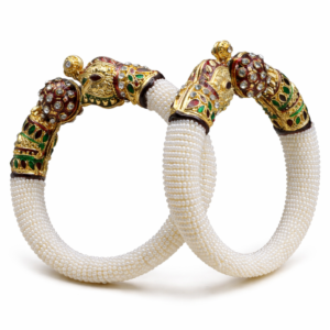 peacock clasp pearl bangles